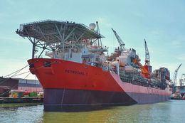 Ref FPSO1 Petrojarl 1 FPSO Vessel Rotterdam Docks Holland 2017 (C)RLT Aviation And Maritime Images 2018
