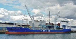 Ref GCO(G)56 Normed Antwerpen Geared General Cargo Ship Loading Yachts Southampton Docks Hampshire Gt Britain 2017 (C)RLT Aviation And Maritime Images 2018