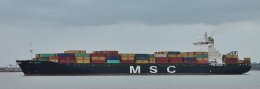 Ref OCT243 MSC Santhya Container Ship Felixstowe Docks Suffolk Gt Britain 2017 (C)RLT Aviation And Shipping Images 2018