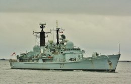 Ref RNGB(DTY)4 HMS Edinburgh D97 Royal Navy Type 42 Destroyer Plymouth Sound Devon Gt Britain 2012 (C)RLT Aviation And Maritime Images 2018