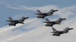 Ref TDS2 General Dynamics F16A Fighting Falcon's USAF Thunderbirds Display Squadron EAA Airshow Lakeland Airport Florida USA 2015 (C)RLT Aviation And Maritime Images 2018