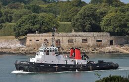 SD Careful Tug Leaving The River Tamar Plymouth Devon GB 2020 Order Ref- TSV-268