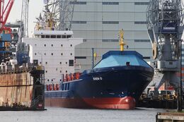SVEN D Feeder Container Ship (9302243) Ow-Thode Johs Germany In Floating Dock Port Of Rotterdam Rotterdam Holland 2015 Order Number (FCT122