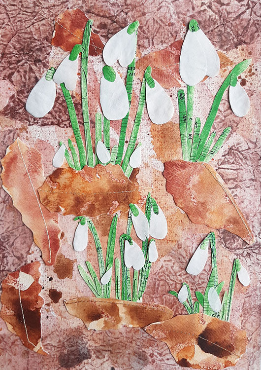 Snowdrops and Oak Leaves LB