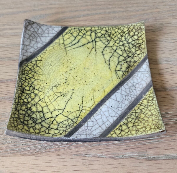 Yellow-raku-dish