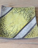 Yellow-raku-dish