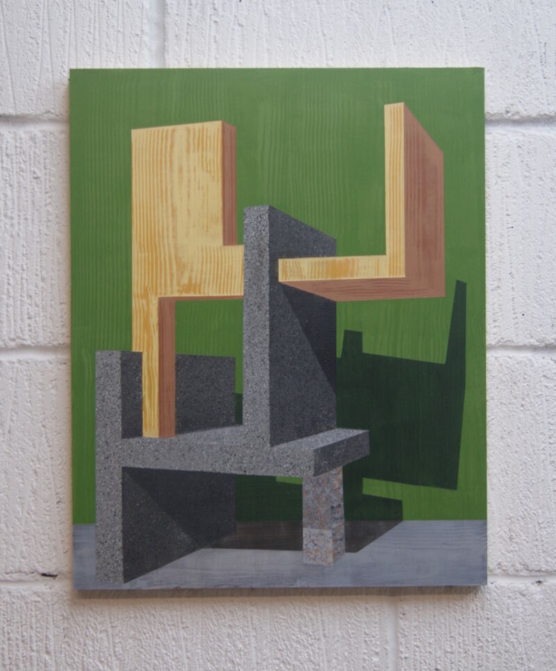 Fabrication (Green) - 50.5 x 40.5 cm - Acrylic on panel - 2025