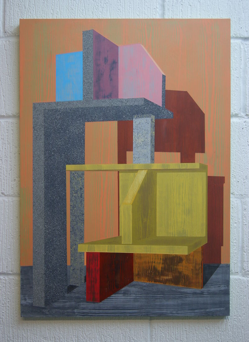 Tower (Orange) - 59.4 x 84.1cm - Acrylic on panel - 2025