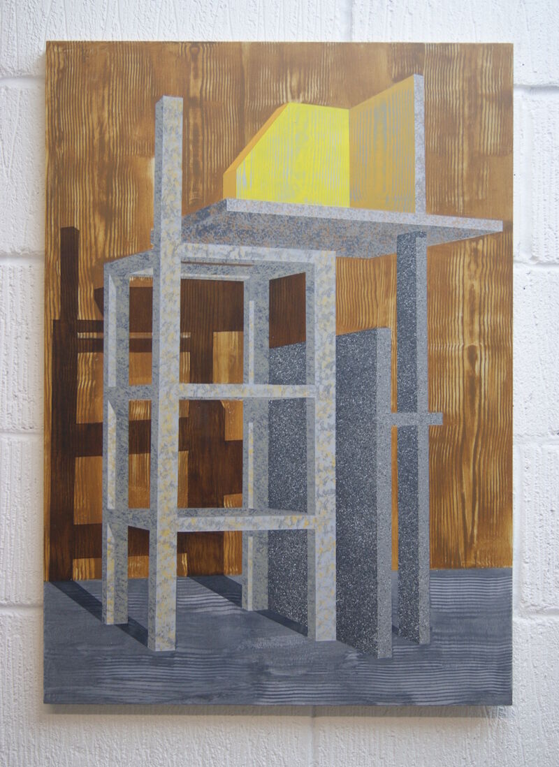 Tower (Brown) - 59.4 x 84.1 cm - Acrylic on panel - 2025
