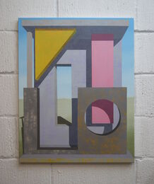 Geometric form in landscape - 76 x 61 cm - Acrylic on canvas - 2024