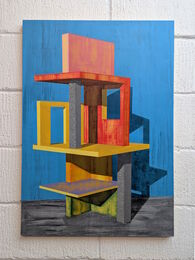 Tower (Blue) - 59.4 x 84.1 cm - Acrylic on panel - 2026