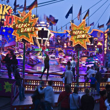 Fun fair at night, Cologne