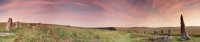 Scorhill Stone Circle dusk panorama