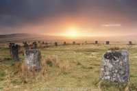 Sunrise Grey Whethers Stone Circles, Bronze-age Dartmoor
