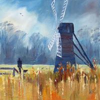 Wicken Dog Walk - 6x6" - Greetings Card