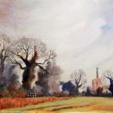 Winter Trees and Bass Maltings in the Distance. Sold.