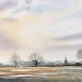 Silk Willoughby church from across the fields