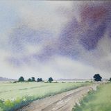 Stormy Sky over Fields near Sleaford