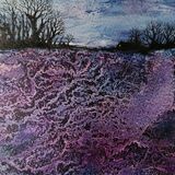 lavender fields mixed media painting