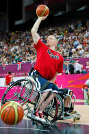 USA Paralympic Wheelchair Basketball team pre-match warm-up