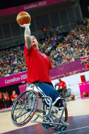 USA Paralympic Wheelchair Basketball team pre-match warm-up