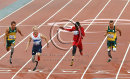 Jonnie Peacock surprises favourite, Oscar Pistorius in the T44 men's 100 metres final
