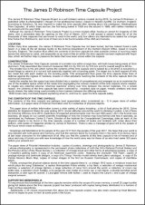 THE JAMES D ROBINSON TIME CAPSULE