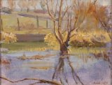 114 Holcot Brook in Flood 27 x 22 SOLD