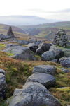 Lead miners' stone men on Bolton Haw Crags, Hebden Ghyll, Wharfedale