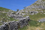 Drystone walls and limestone crags on Malham Moor, near Bordley