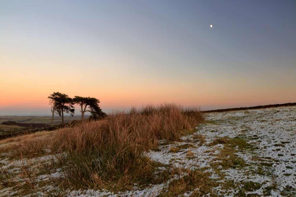 Calf Crags at sunset, near Thornthwaite, Nidderdale
