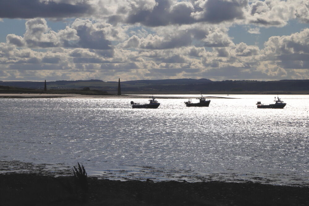 Fishing boats off Holy Island