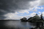 Storm approaching over Lac du Der-Chantecocq, Marne