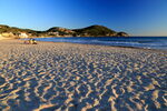 Rippled sand on the beach at Les Lecques in evening sun