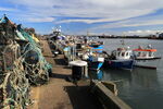 Crab pots and fishing boats in Scarborough Harbour