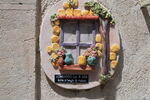 Door decoration on house at Signes