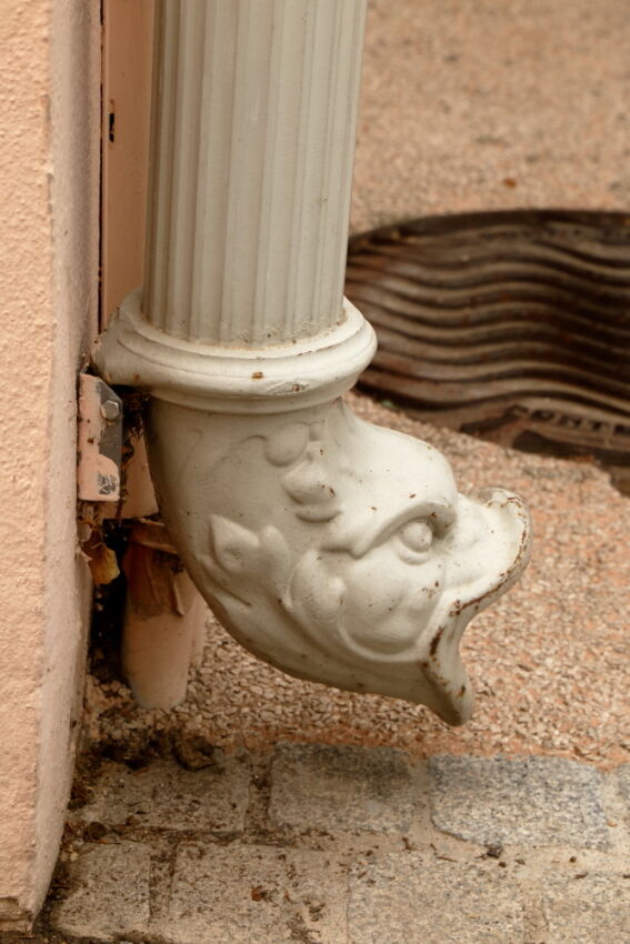 Ornamental drainpipe at St-Cyr-sur-mer