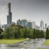 Melbourne City Skyline on a Rainy Day