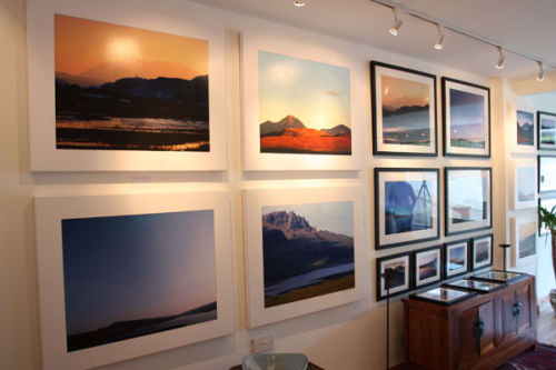 Large canvas and large framed photographic prints.