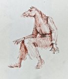 Horse Man Reaching