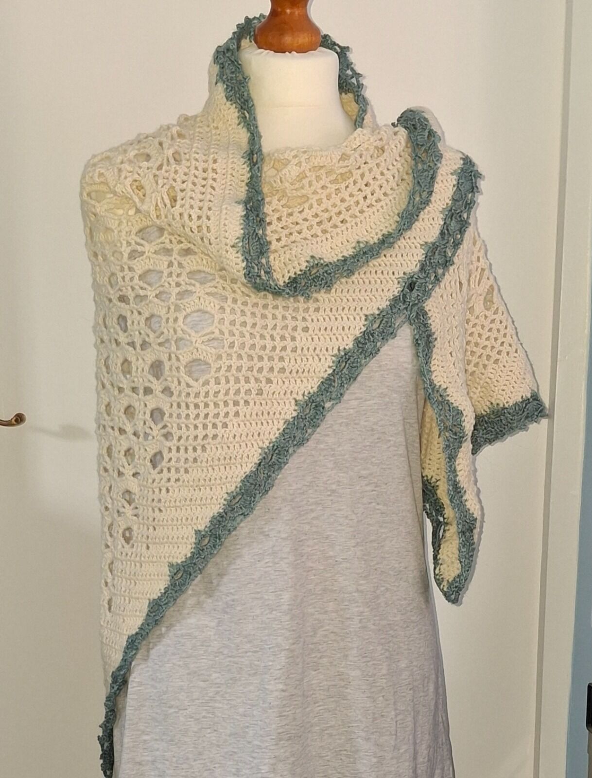 Crochet Shawl in Natural Fibre Co Yarn