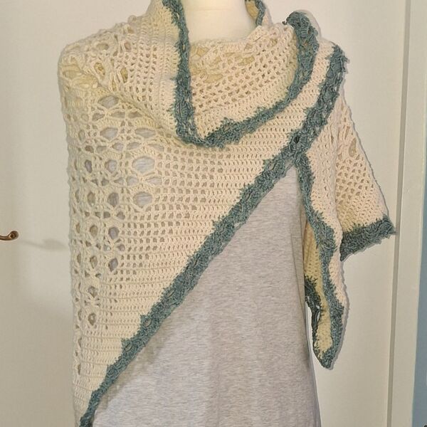 Crochet Shawl in Natural Fibre Co Yarn