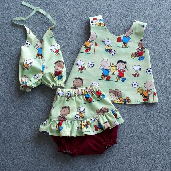 Matching baby & doll play suits