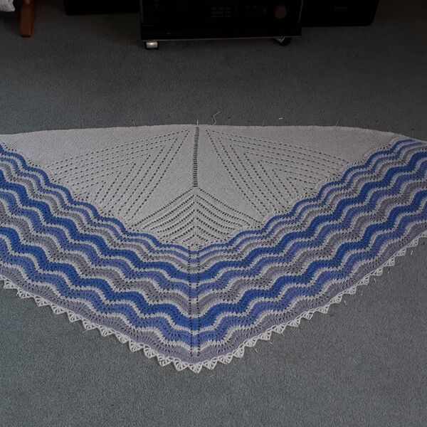 Winter Halp Hap in Shetland Wool