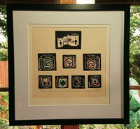 C-19 Health over Wealth - 8 images framed 41x41cm framed multiimage print - Health over Weath by Rosie Burns Artist