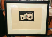 Small print Health Over Wealth framed by Rosie Burns Artist