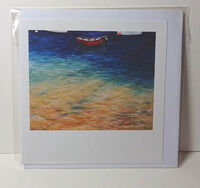 Little Red Boat greetings card in cellophane wrapper