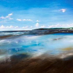 Vast Mirror Shore - kite surfers