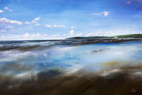 Vast Mirror Shore - kite surfers
