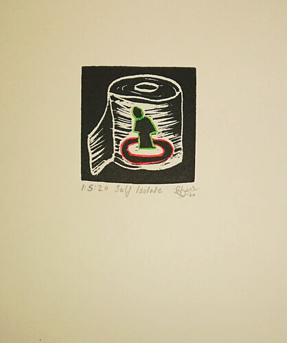 Small un framed print - Social Dstance - 2m rule graphic on loo roll